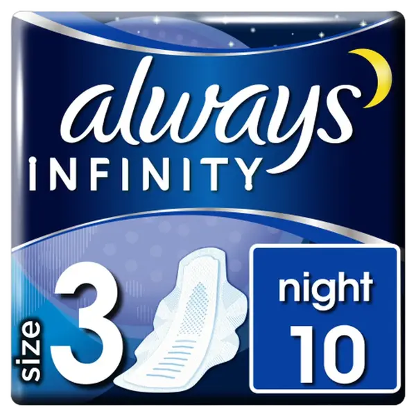 ALWAYS Infinity Night Vložky s křidélky, velikost 3, 10 ks