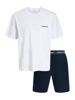 JACK & JONES Krátke pyžamo 'JACEVEREST'  tmavomodrá / biela