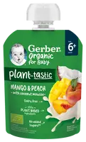GERBER Organic ovocná kapsička mango a broskev s kokosovým mlékem 80 g