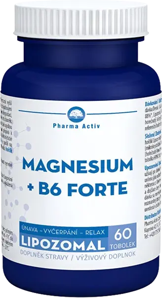 PHARMA ACTIV LIPOZOMAL MAGNESIUM + B6 FORTE 60 tvrdých kapsúl