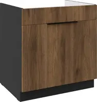 Spodní skříňka pod dřez Monza 80 ZL 1S BB - Premium Box Barva korpusu: Černá, Barva dvířek: Ořech okapi