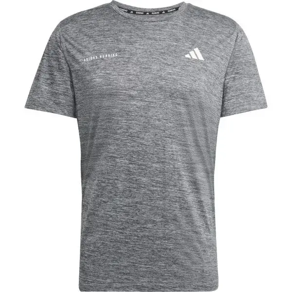 adidas OWN THE RUN MELANGE TEE M Pánske športové tričko, tmavo sivá, veľkosť