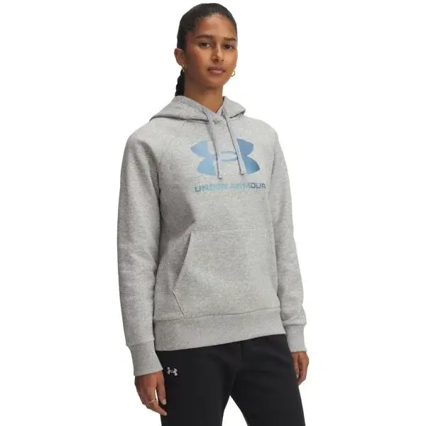 Under Armour RIVAL FLEECE SHIMMER Dámska mikina, sivá, veľkosť S