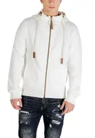 Biela pánska mikina s kapucňou