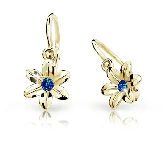 Cutie Jewellery Zlaté detské náušnice C1993-10-X-1 modrá
