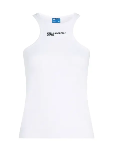 KARL LAGERFELD JEANS Top  tmavozelená / biela