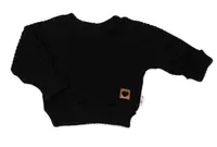 Baby Nellys Rostoucí oversize pletený svetřík pro miminko, černý vel.  80/86