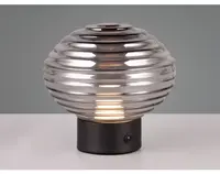 LED stolná lampa nabíjacia Earl 14 cm, dymové sklo%