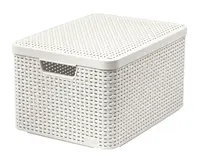 Curver Úložný box Rattan Style2 s víkem M 1 ks krémový