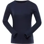 NAX CERLA Dámské bavlněné triko s dlouhým rukávem, tmavě modrá, velikost