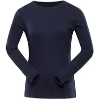 NAX CERLA Dámské bavlněné triko s dlouhým rukávem, tmavě modrá, velikost