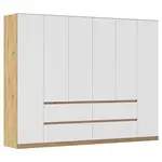 Rauch Möbel ŠATNÍ SKŘÍŇ S OTOČNÝMI DVEŘMI, bílá, dub artisan, 271/210/54 cm