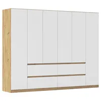 Rauch Möbel ŠATNÍ SKŘÍŇ S OTOČNÝMI DVEŘMI, bílá, dub artisan, 271/210/54 cm