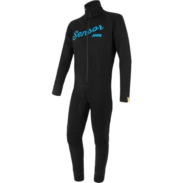 Sensor MERINO DF Pánská funkční kombinéza, černá, velikost