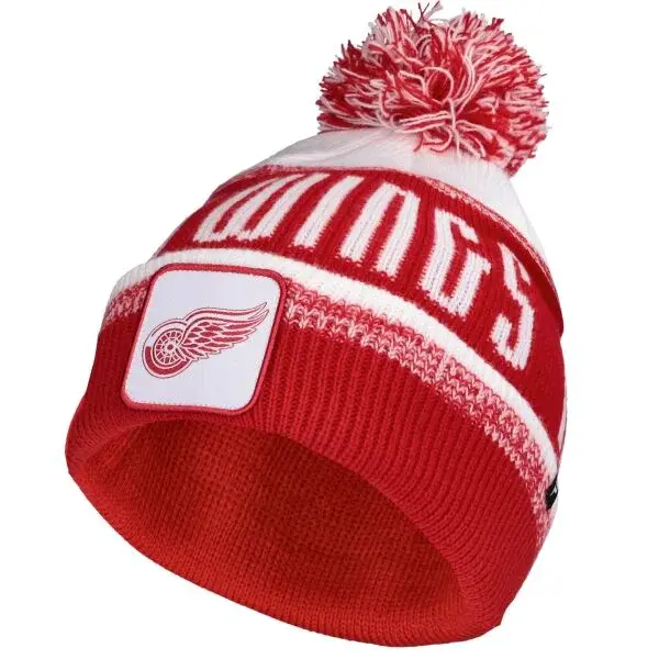 FANATICS DETROIT RED WINGS THRIVE CUFFED POM BEANIE Čepice, červená, velikost