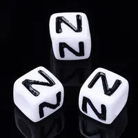 Acrylic Horizontal Hole Letter Beads