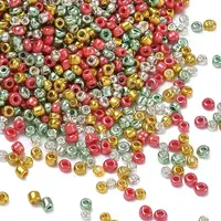 4 Colors Christmas 12/0 Glass Round Seed Beads