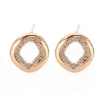 Brass Micro Pave Clear Cubic Zirconia Stud Earrings Findings
