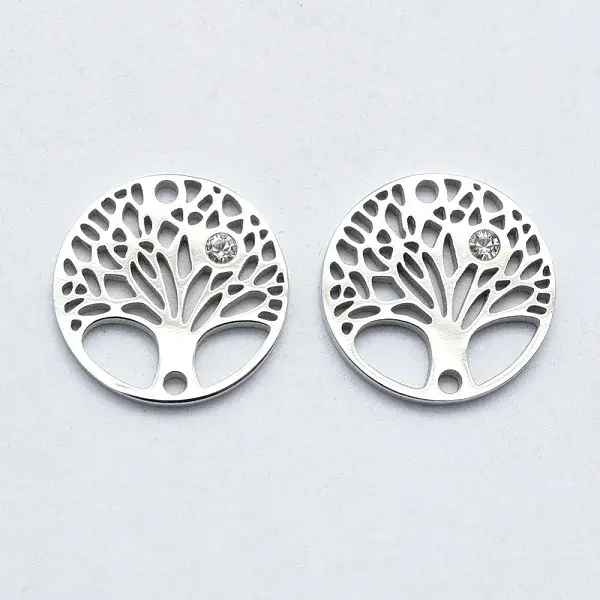 316 Surgical Stainless Steel Micro Pave Cubic Zirconia Links connectors