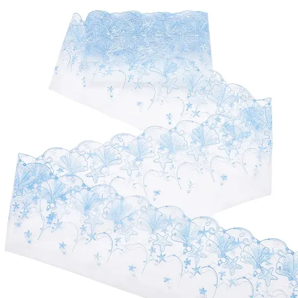 5 Yards Polyester Embroidery Shell Lace Ribbon