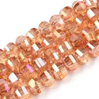 Transparent Electroplate Glass Beads Strands