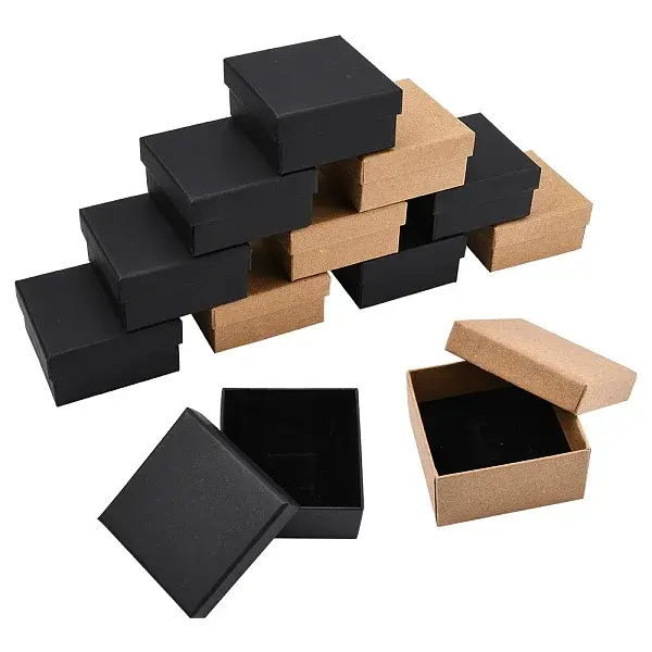 12Pcs 2 Colors Cardboard Paper Jewelry Set Boxes
