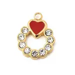 304 Stainless Steel Rhinestone Pendants