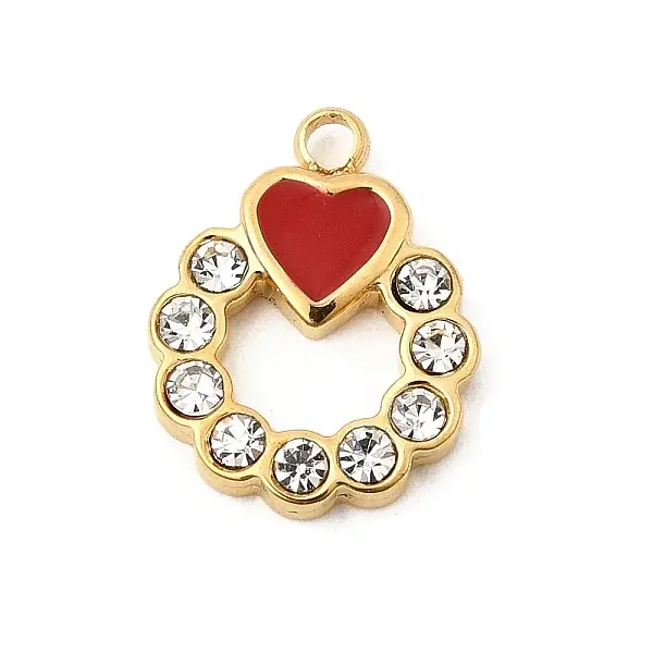 304 Stainless Steel Rhinestone Pendants