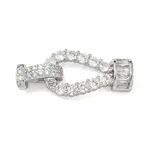 Brass Micro Pave Clear Cubic Zirconia Fold Over Clasps