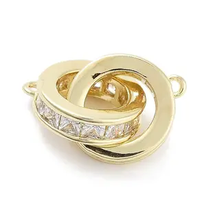 Brass Micro Pave Clear Cubic Zirconia Pendants