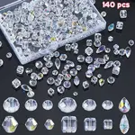 140Pcs 14 Styles Electroplate Glass Beads Strands