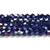 Opaque Solid Color Electroplate Glass Beads Strands