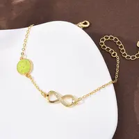 Sports Brass Micro Pave Cubic Zirconia Infinity Link Bracelets