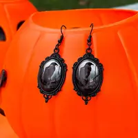 Alloy Glass Dangle Earrings