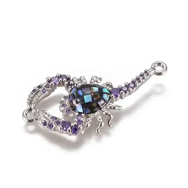 Brass Micro Pave Cubic Zirconia Links