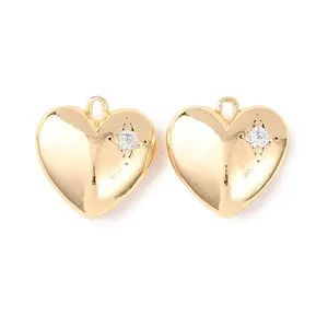 Brass Micro Pave Clear Cubic Zirconia Pendants