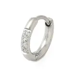 316 Stainless Steel Micro Pave Clear Cubic Zirconia Hoop Cartilage Earrings