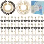 56Pcs 2 Colors Alloy Enamel Pendant Locking Stitch Markers