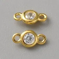 925 Sterling Silver Micro Pave Clear Cubic Zirconia Connector Charms