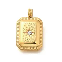 304 Stainless Steel Rhinestone Pendants