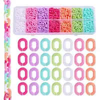 560Pcs 7 Colors Opaque Acrylic Linking Rings