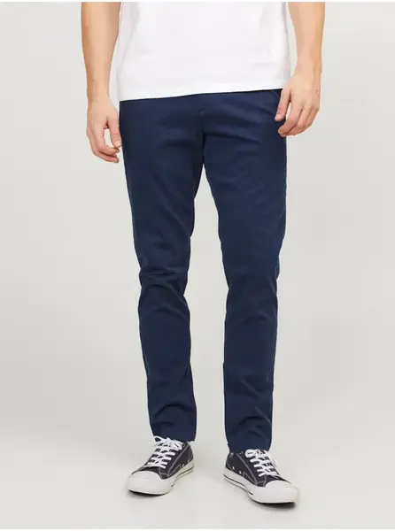 Tmavě modré chino kalhoty Jack & Jones Marco - Pánské