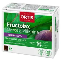 ORTIS Fructolax ovoce & vláknina 24 žvýkacích kostek, poškozený obal