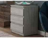 Skříňka/vysoký noční stolek Carlos 40 cm, šedý beton, 3 zásuvky