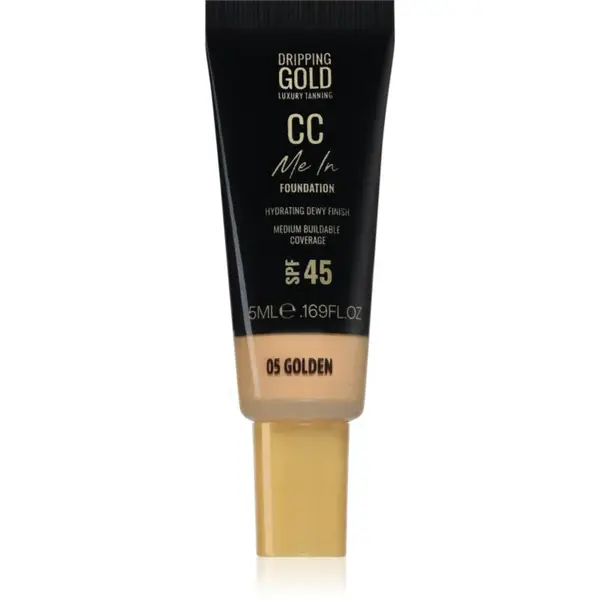 Dripping Gold CC Me In Mini Trial ľahký make-up SPF 45 odtieň Golden 05 5 ml