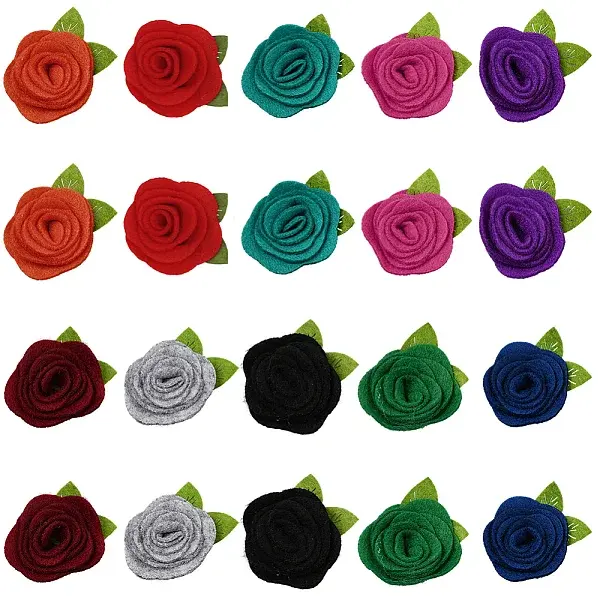 40Pcs 10 Colors Flower Non-Woven Accessories