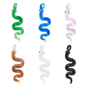 6Pcs 6 Colors Handmade Lampwork Big Pendants