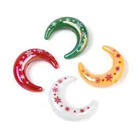 Christmas UV Plating Printed Opaque Acrylic Beads