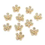 Rack Plating Brass Micro Pave Clear Cubic Zirconia Beads