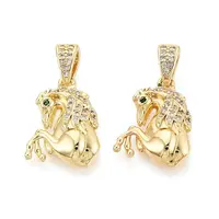 Brass Micro Pave Clear Cubic Zirconia Pendants